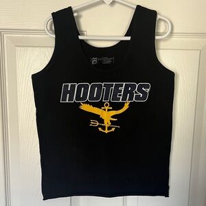 Rare Hooters Black Tank Top with Gold Emblem